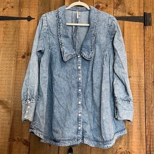 Free people Charlie denim blouse